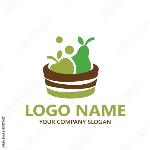 organic fruits and vegetables  logo vector