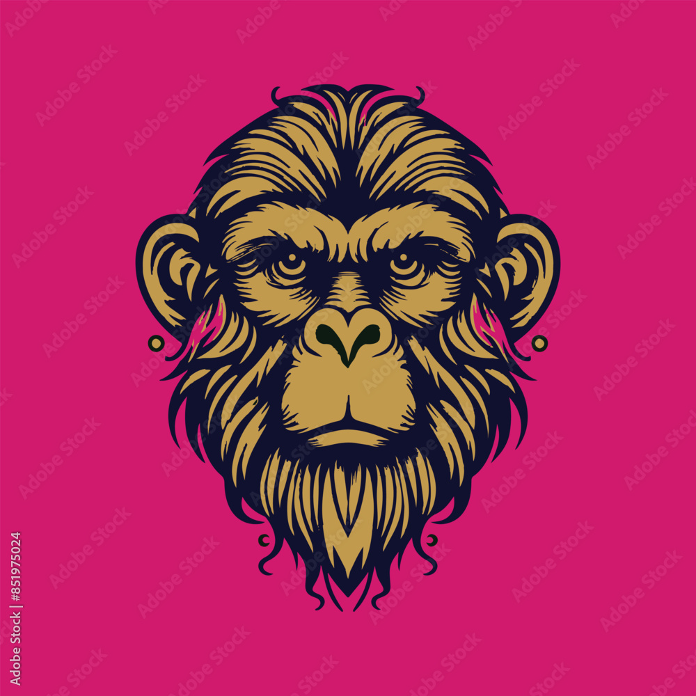 Obraz premium Monkey head vector t-shirts design