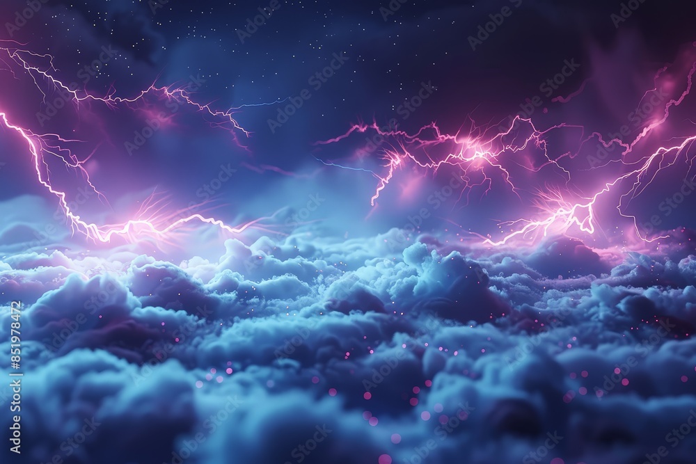 Neon lightning strikes. Neon lightning strikes.