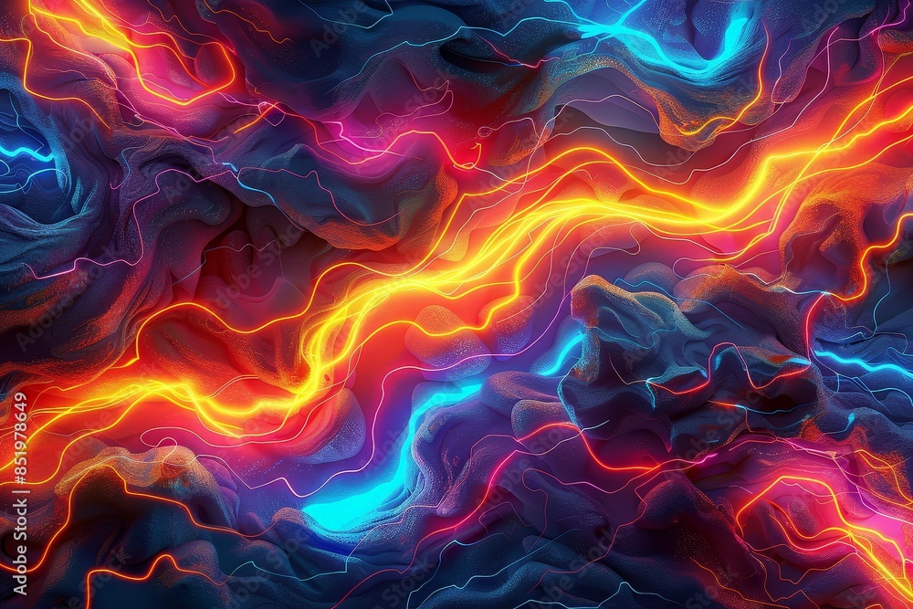Neon lightning strikes. Neon lightning strikes.