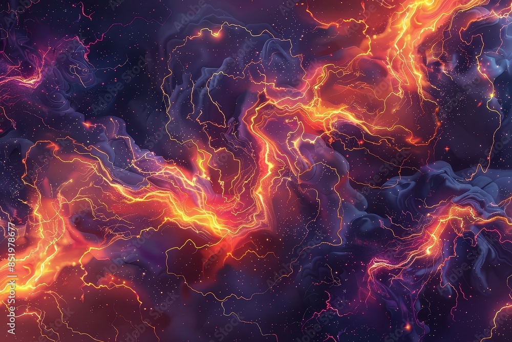 Neon lightning strikes. Neon lightning strikes.