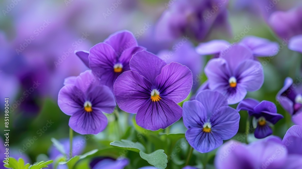 Fragrant Spring Violets Viola odorata s Violet Blossoms Fragrant Spring Violets Viola odorata s Violet Blossoms