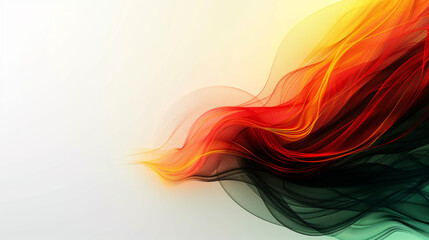 Black History Month, Juneteenth day background. Creative modern wavy lines in red, yellow, green, black colors on white background