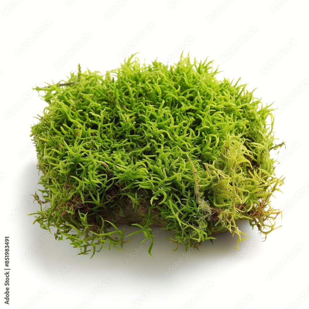 a single moss tuft isolated on white background a single moss tuft isolated on white background