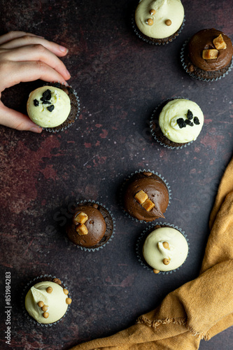 mini chocolate cupcake selection