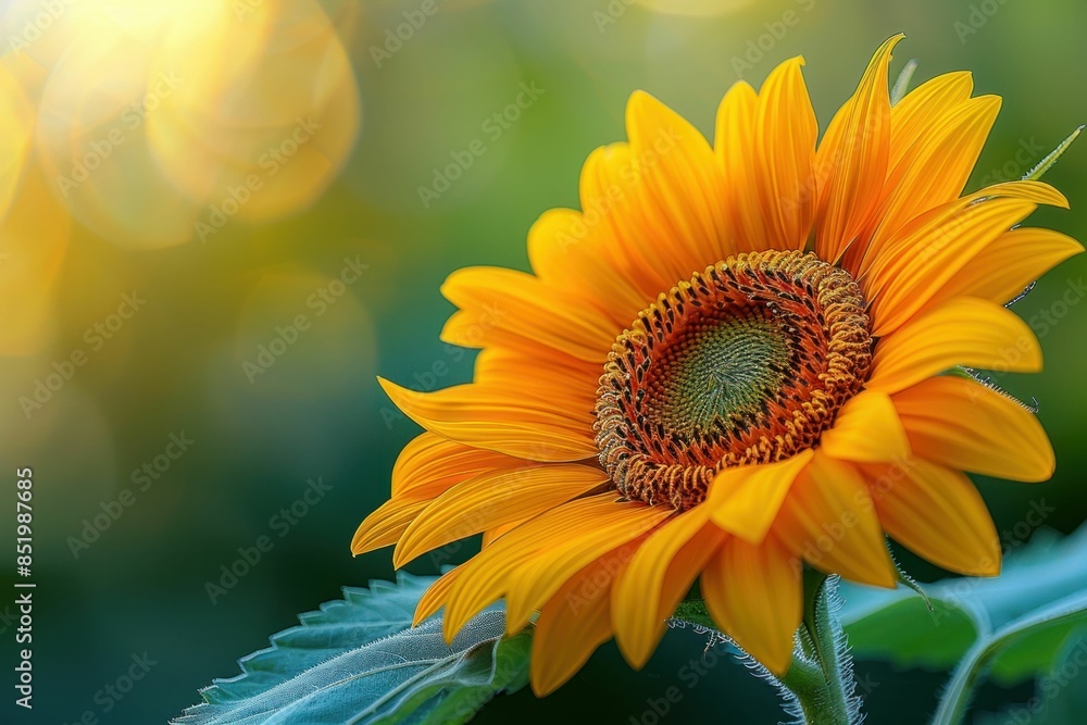 Obraz premium Close-Up of Vibrant Sunflower in Bloom. Generative ai.