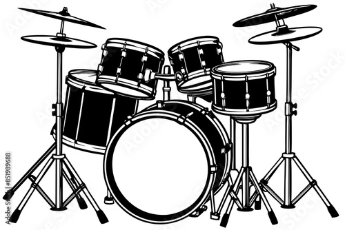 musical instrument drum kit vector illustration