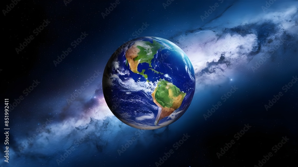 Astronomy and Science Concept - Earth Globe in Galaxy Background for Earth Events Astronomy and Science Concept - Earth Globe in Galaxy Background for Earth Events