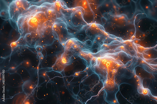 High-resolution image of sensory neurons in the brain with detailed connections and synapses © AoteBearBro