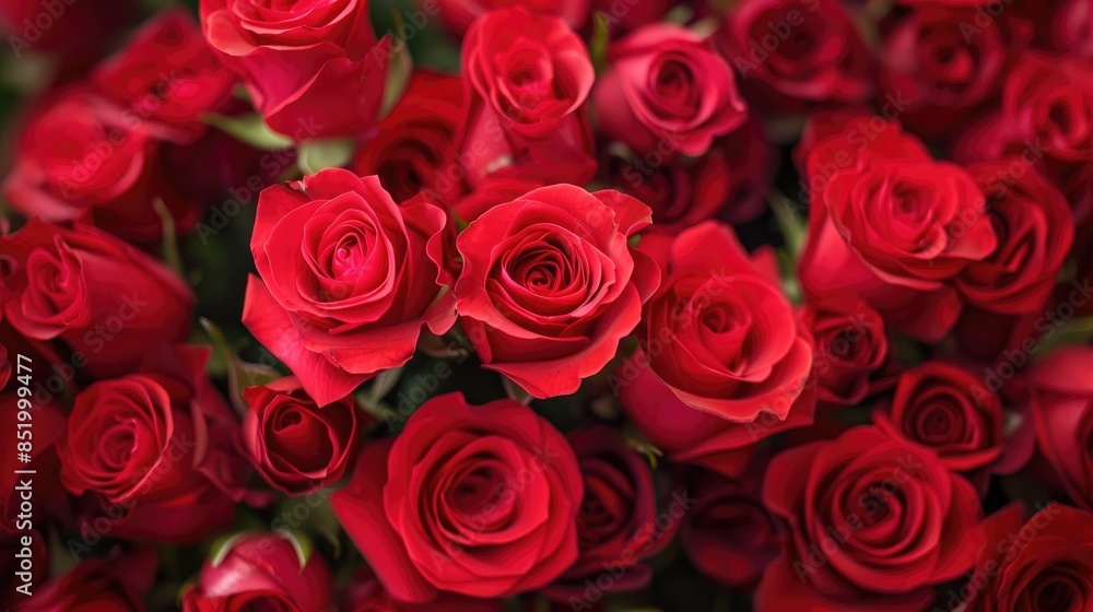 Obraz premium Bouquets of vibrant red roses