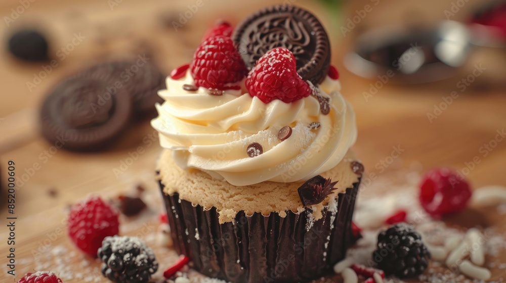 Cupcake decoration made from a cookie Cupcake decoration made from a cookie