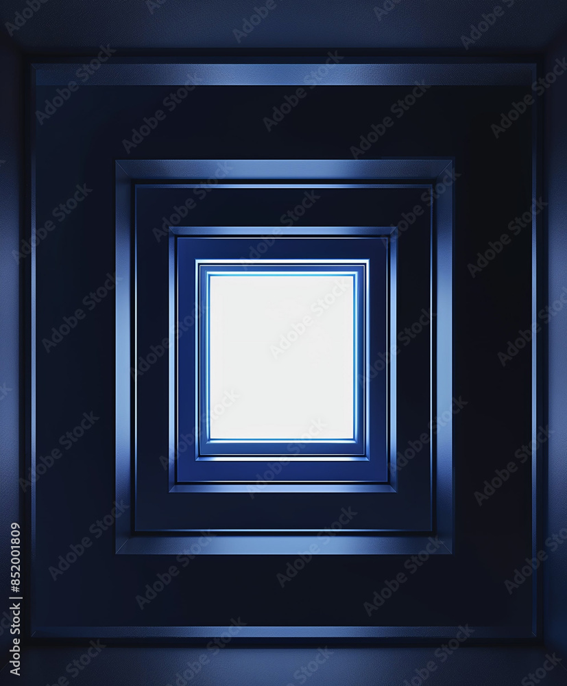 Volumetric blue abstract empty frame Volumetric blue abstract empty frame