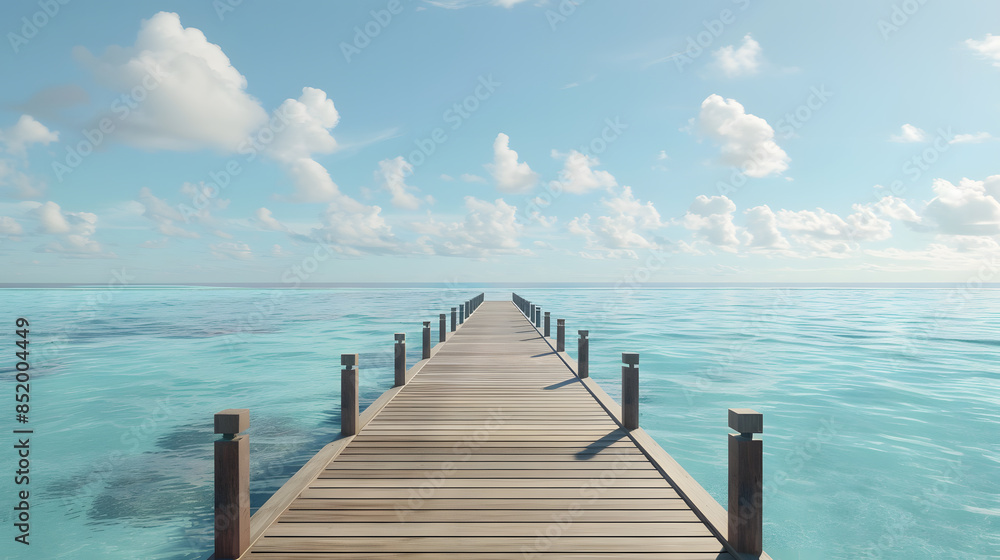 Tropical Destination, Maldives, Pier For Paradise Island Tropical Destination, Maldives, Pier For Paradise Island