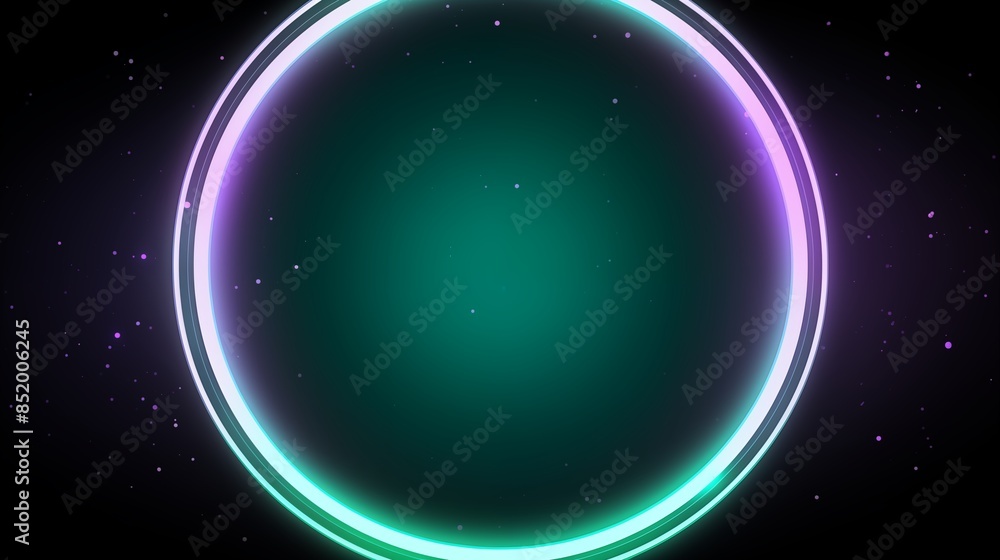 Obraz premium Glowing Neon Ring in Cosmic Design with Futuristic Light Effects