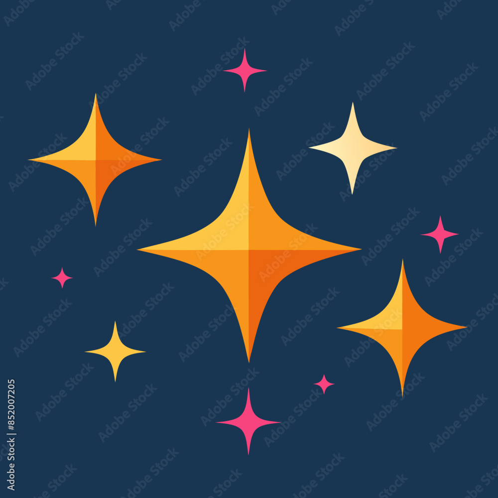 Vector flat sparkling star collection Vector flat sparkling star collection