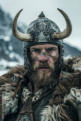 Nordic Viking Warrior Portrait
