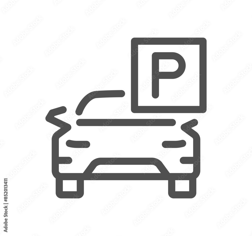 Parking related icon outline and linear vector.
Parking related icon outline and linear vector.