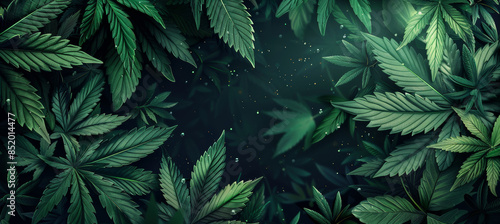 Monochrome Cannabis Leaf Banner