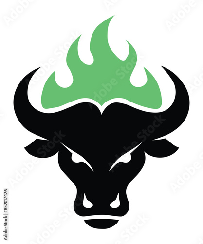 Silhouette of bull head vector