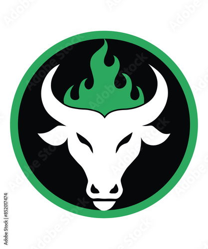 Silhouette of bull head vector