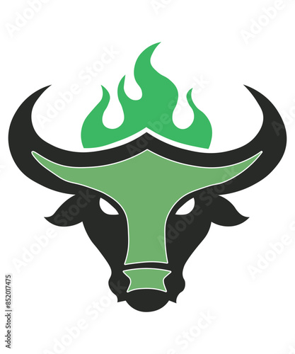 Silhouette of bull head vector