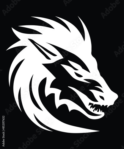 Quadro su tela Flying Dragon Silhouette