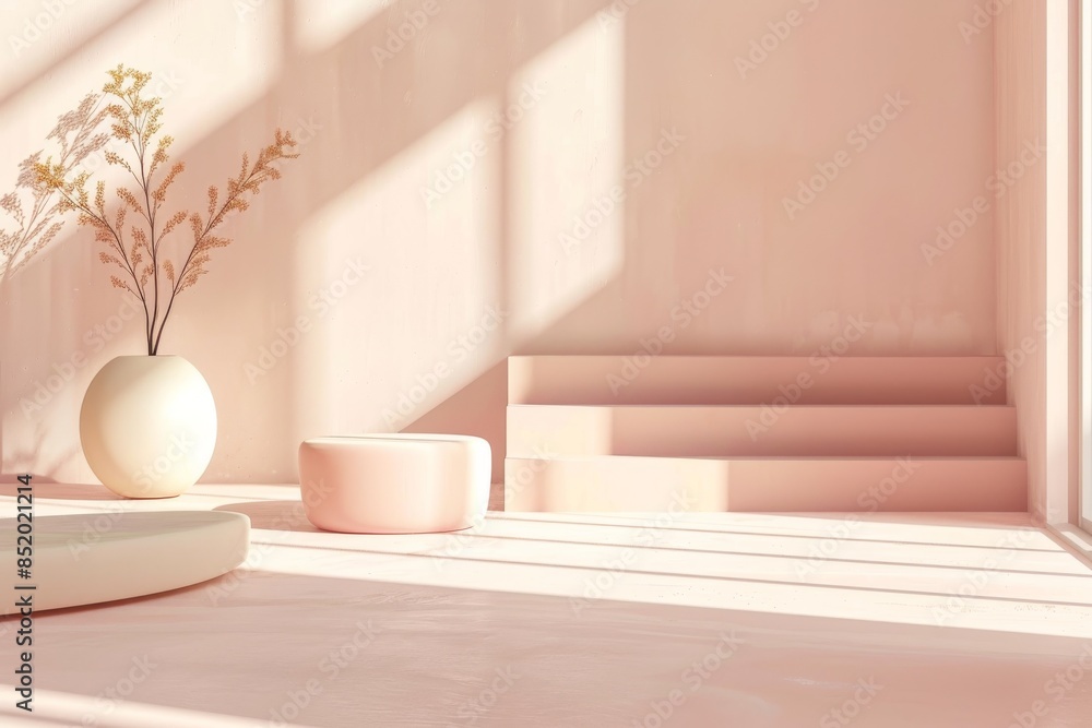 Sun-Dappled Serenity: A Minimalist Interior With A Touch Of Nature Sun-Dappled Serenity: A Minimalist Interior With A Touch Of Nature