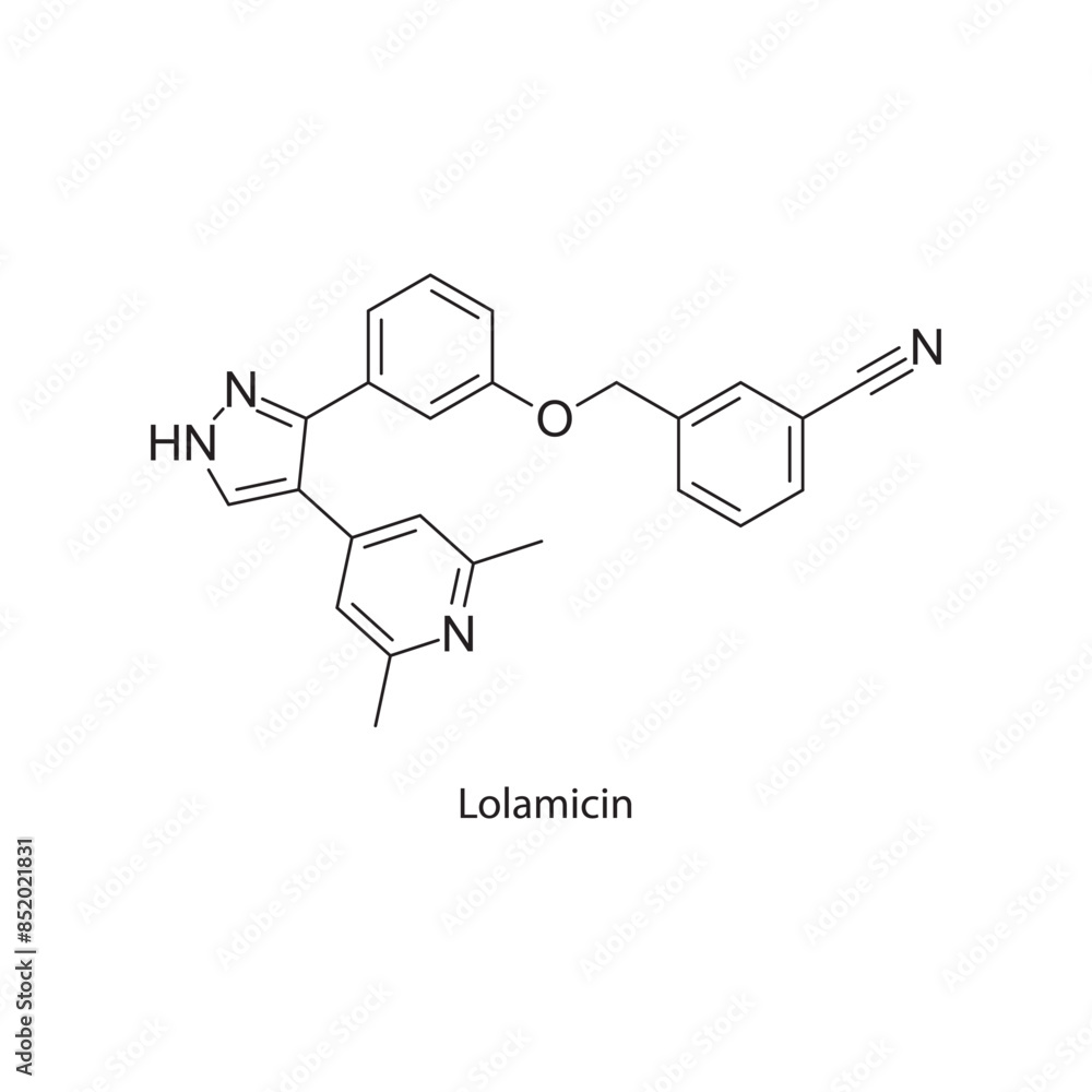 Vetor de Distigmine flat skeletal molecular structure
