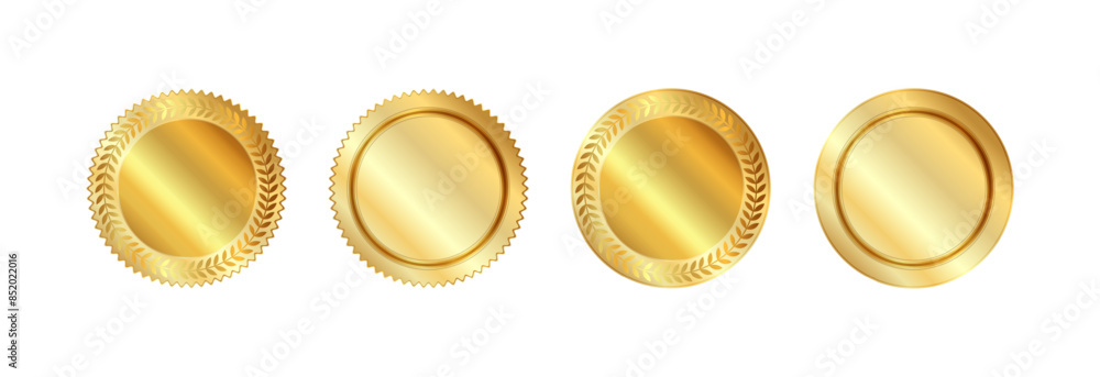 Golden badge of award or success in achievement.