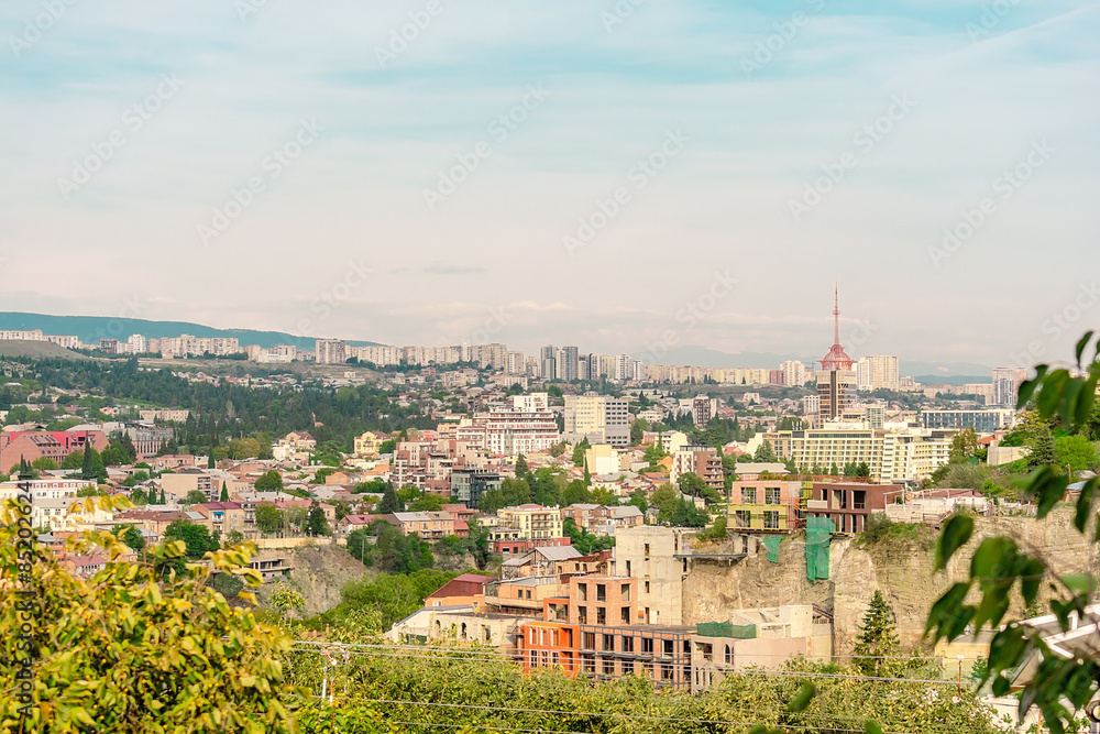View of Tbilisi from a high point. Tourist view of the Georgian city of Tbilisi. View of Tbilisi from a high point. Tourist view of the Georgian city of Tbilisi.