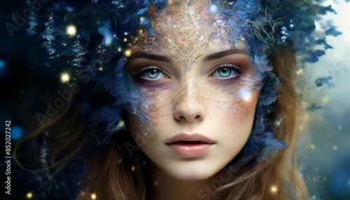 Wallpaper Mural Abstraktion Waldfee 16x9. Hintergrund für das Design 3. Torontodigital.ca