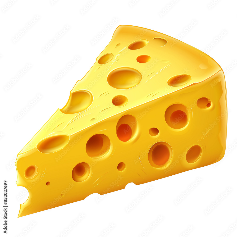 illustration of piece of cheese isolated on white background illustration of piece of cheese isolated on white background