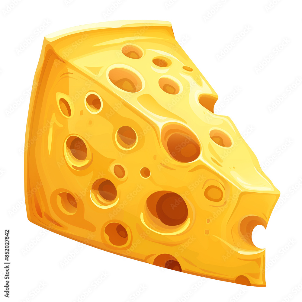 illustration of piece of cheese isolated on white background illustration of piece of cheese isolated on white background