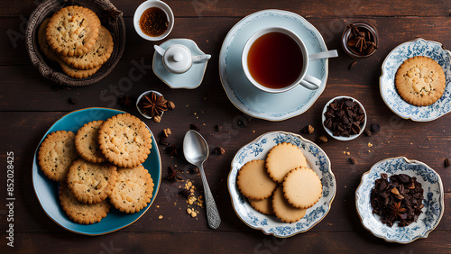 Wallpaper Mural Assorted Cookies and Biscuits with Tea on the Table Torontodigital.ca
