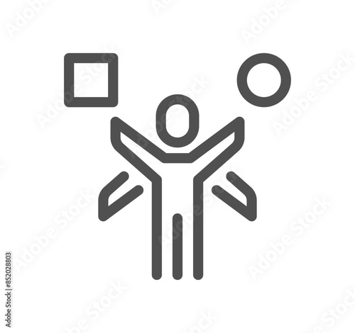 Brainstorming related icon outline and linear vector. 