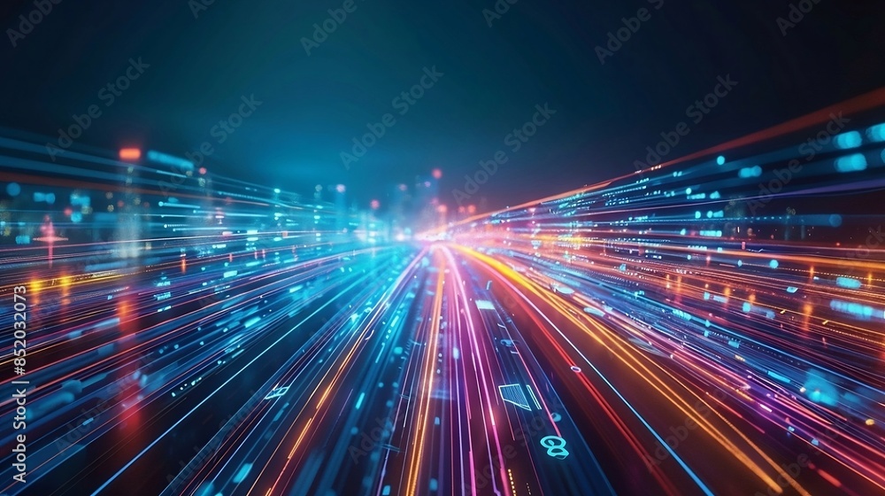 modern technology background of high-speed data transmission, representation of emitting colorful electromagnetic waves , powerful fiber data transmission, artificial intelligence modern technology background of high-speed data transmission, representation of emitting colorful electromagnetic waves , powerful fiber data transmission, artificial intelligence