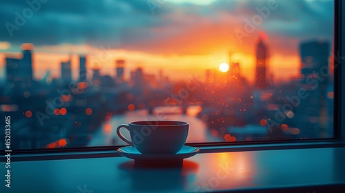 Cup of Coffee on Window Sill
