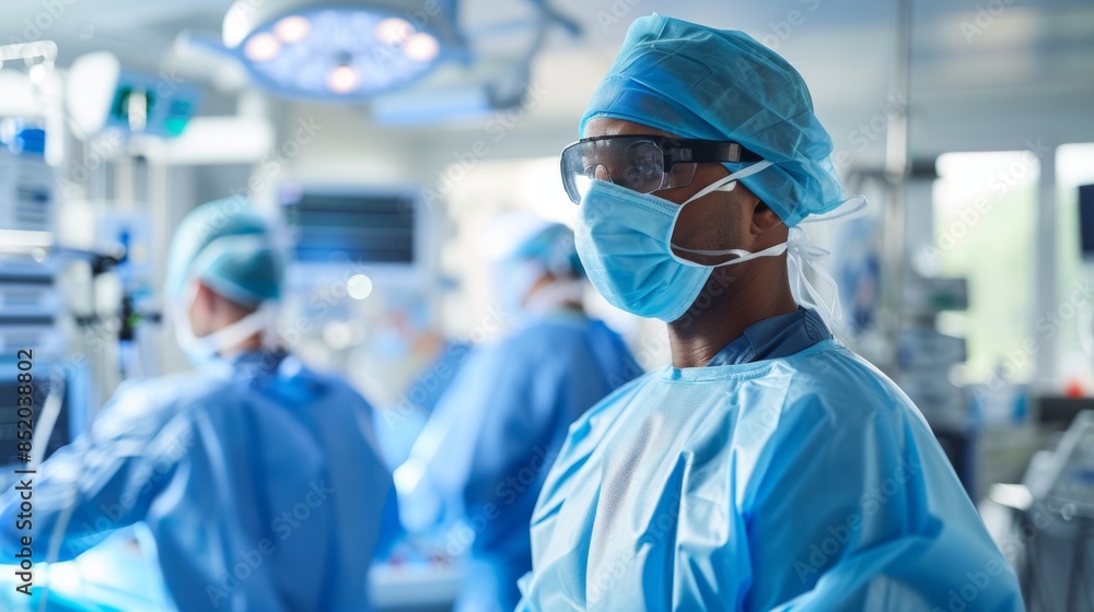 An interventional cardiologist performs a delicate operation An interventional cardiologist performs a delicate operation