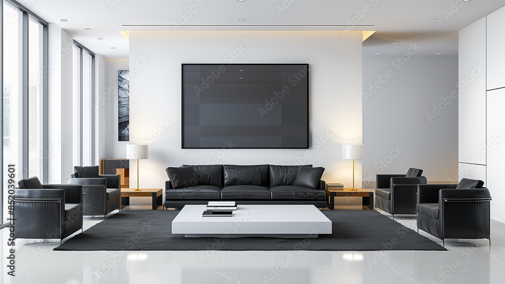 Artistic Ambiance: A Clean Wall Featuring a Wall Art Mock up Artistic Ambiance: A Clean Wall Featuring a Wall Art Mock up