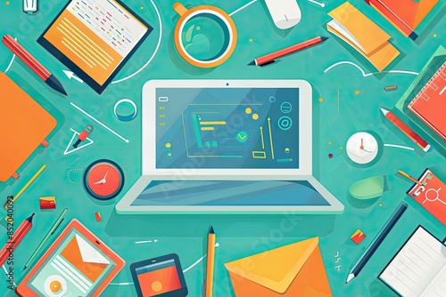 Programming concept illustration and Online education platform concept