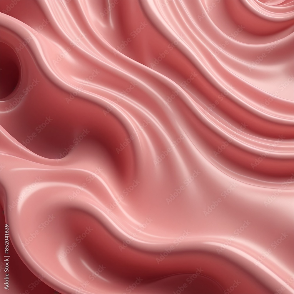 Obraz premium Pearlescent Waves Abstract Pink Liquid Flow 3D Render