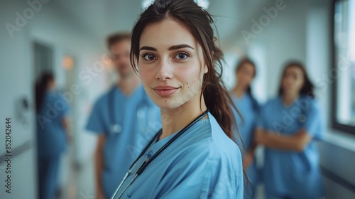 Smiling Women in Scrubs