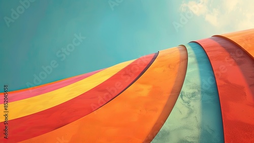 abstract background  flat,rainbow curved 