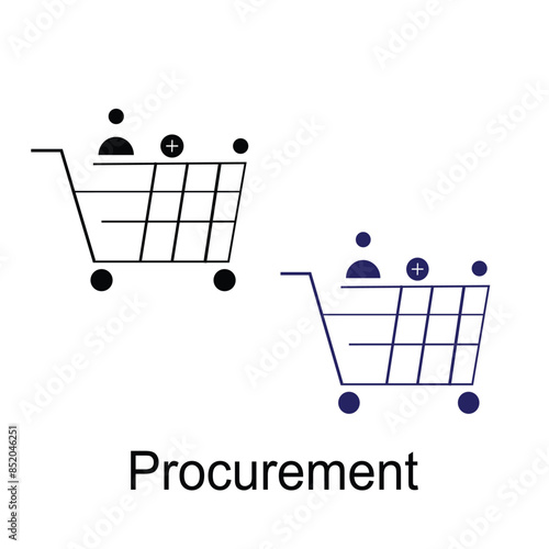 procurement vector icon on white background. blue and black colored procurement icon. Simple element illustration sign symbol EPS