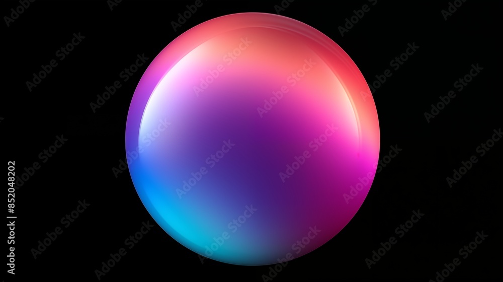 Digital Art of a Bright, Glossy, and Gradient Sphere with Luminous Colors on a Black Background Digital Art of a Bright, Glossy, and Gradient Sphere with Luminous Colors on a Black Background