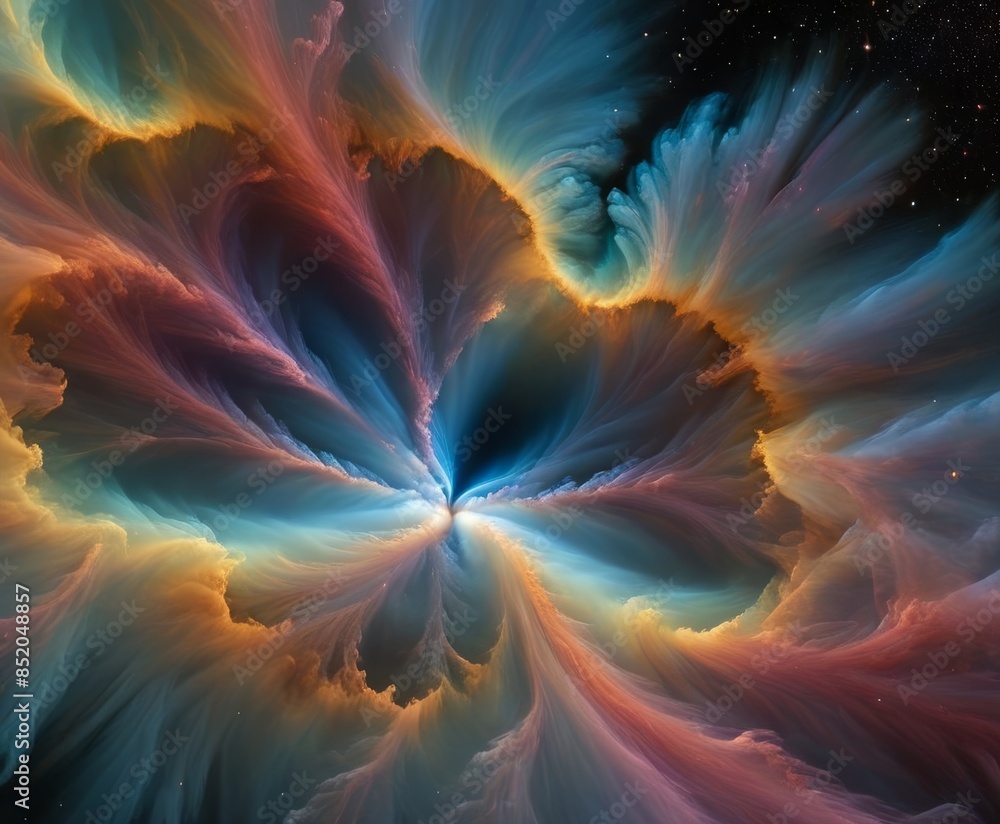 A stunning abstract depiction of a nebula with swirling, vibrant colors. The dynamic interplay of light and dark creates a sense of depth and cosmic wonder, ideal for adding a touch of the universe to A stunning abstract depiction of a nebula with swirling, vibrant colors. The dynamic interplay of light and dark creates a sense of depth and cosmic wonder, ideal for adding a touch of the universe to