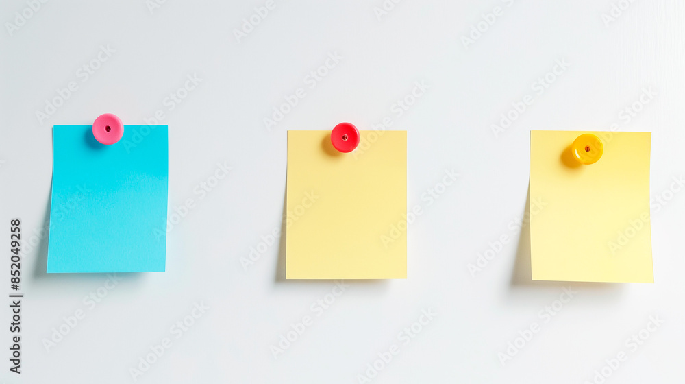 Colored sheets of note papers on white background. Sticky note for a reminder. Colored sheets of note papers on white background. Sticky note for a reminder.