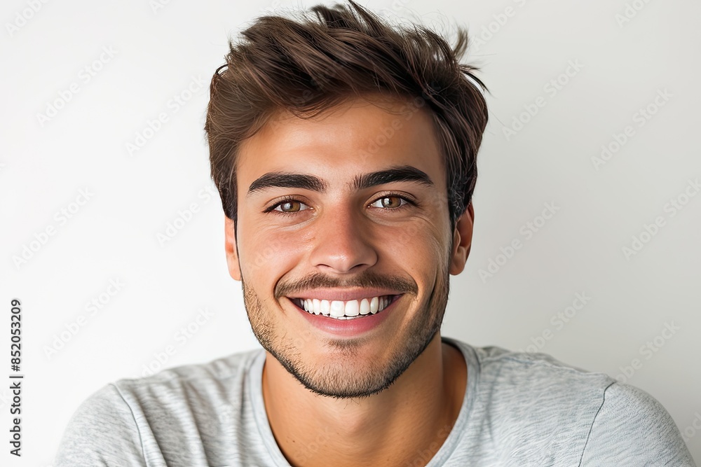 a man with a white shirt and a toothbrush, a Young man with beautiful smile on black background Teeth whitening a man with a white shirt and a toothbrush, a Young man with beautiful smile on black background Teeth whitening