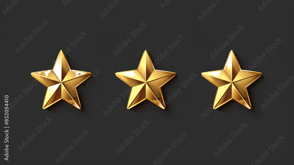 Realistic gold star set vector with a star rating Realistic gold star set vector with a star rating