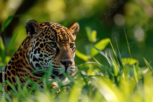 Big cat tighter is peeking out of a tree, Explore wildlife photography photo